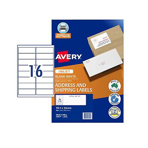16 PER SHEET Avery Inkjet Address Permanent Adhesive Rectangle Label 25 Pieces