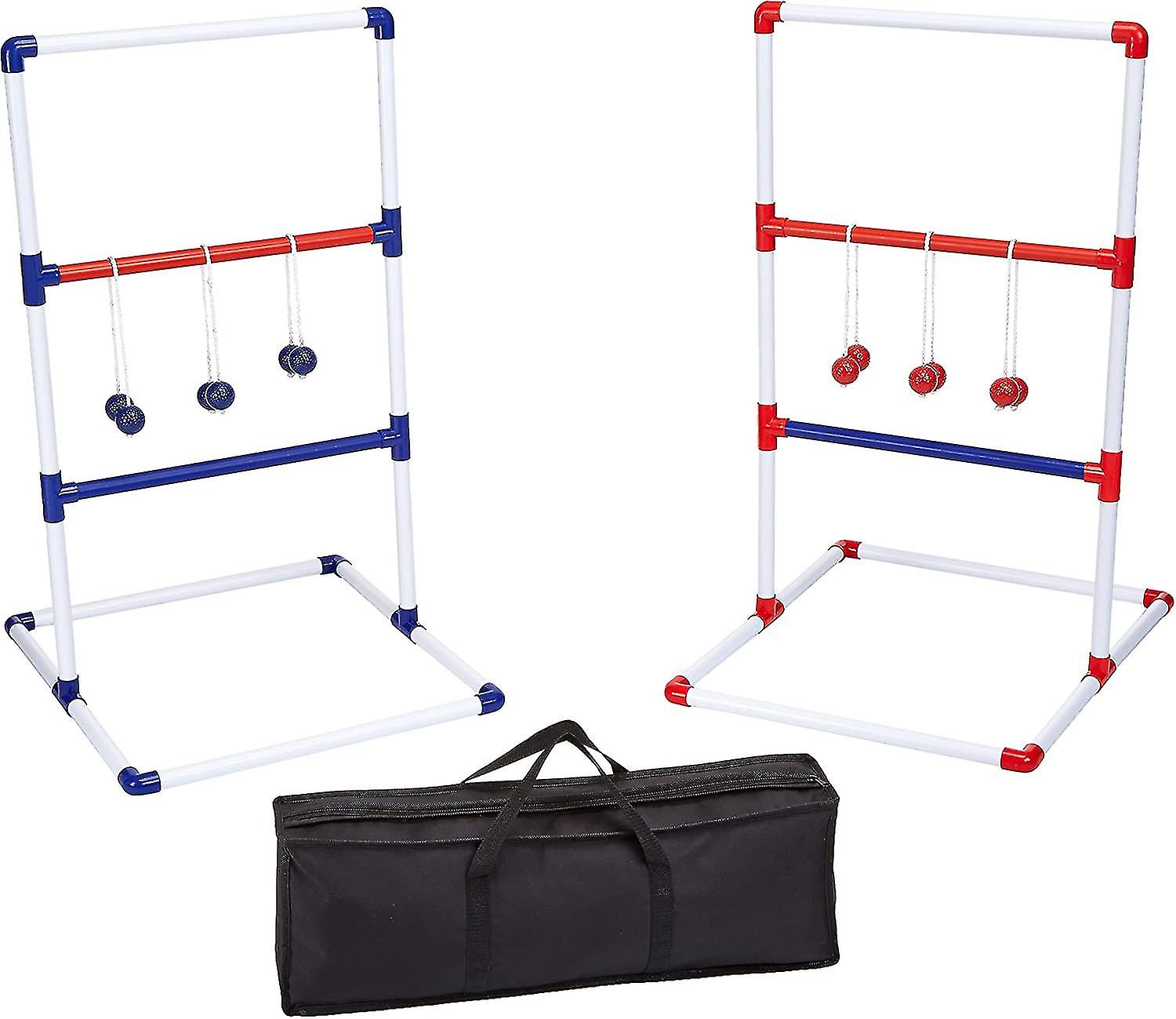 Ladder Toss Outdoor Lawn Game Set With Soft Carrying Case - 40 X 24 Polegadas, Vermelho e Azul