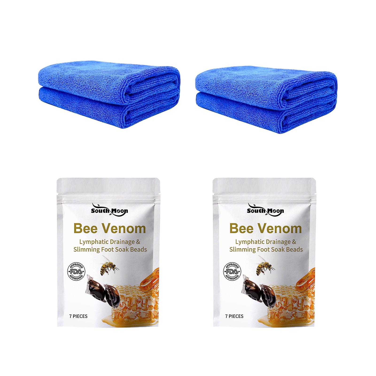 7pcs BeeVenom Foot Soak Gel Beads Set with Towel Easy Using Reusable Practical Towel for Foot Care