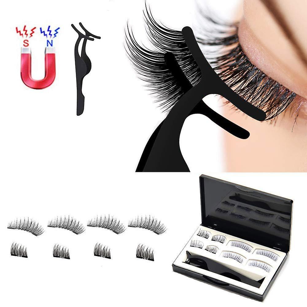 3D Artificial Eyelashes Set Reusable with Stainless Steel Tweezers