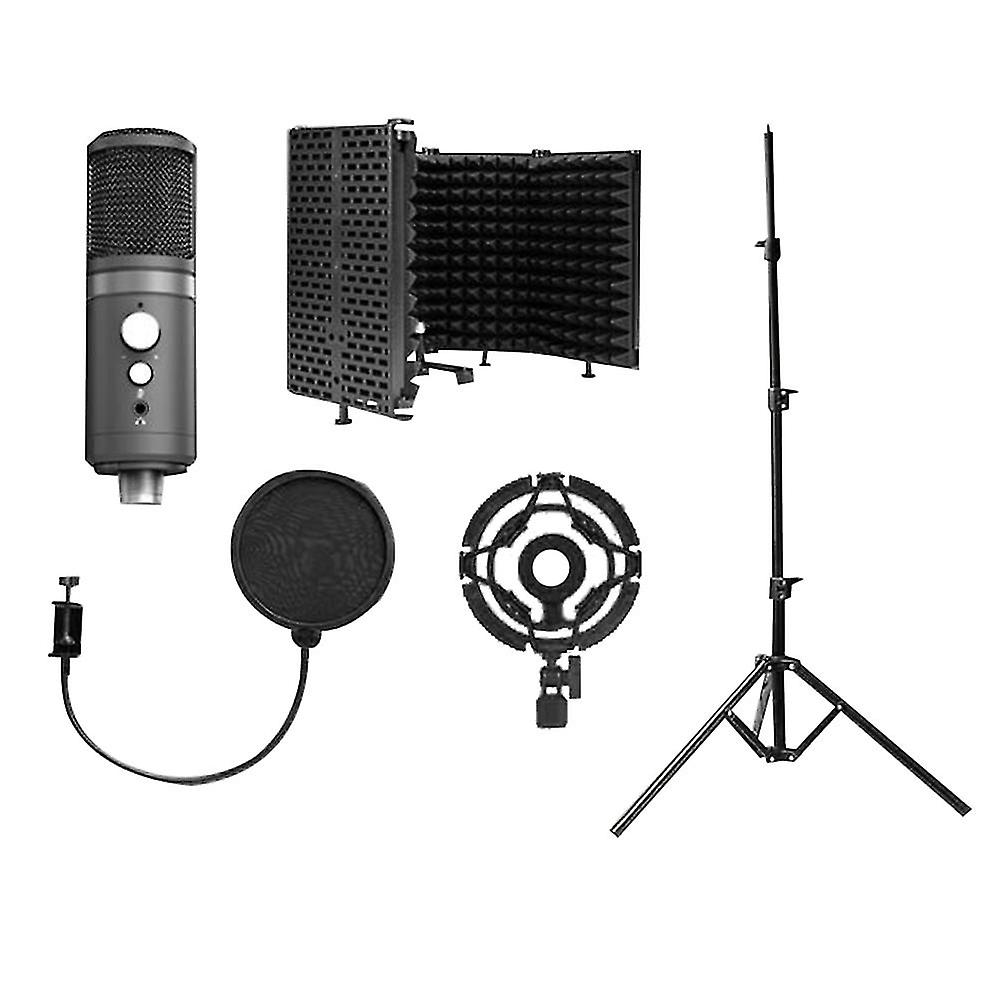 Microphone + Floor Stand + Sound Insulation Cotton + Plastic Shockproof Frame + Blowout Net Set