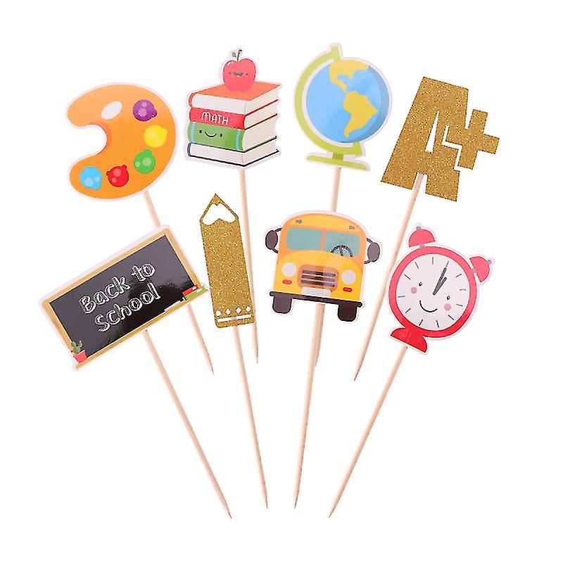 48pcs Back To School Cake Picks