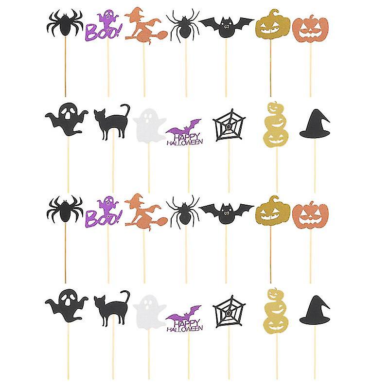 24pcs Cupcake Topper For Halloween Decorations