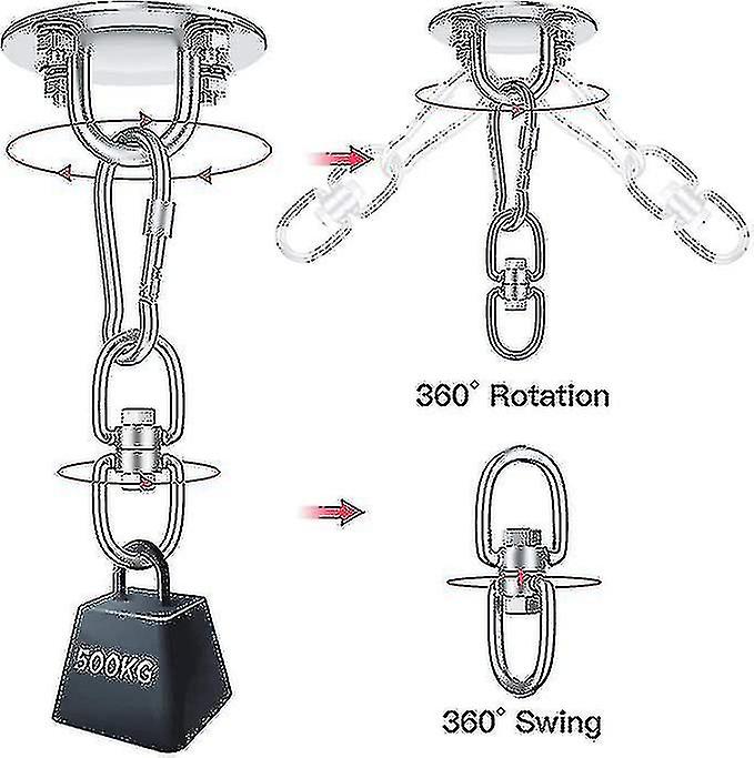 Ceiling Hook Hanging Chair 360 Swivel Hook, Stainless Steel Outdoor Bracket Up To 500kg Compatible Ceiling Fixing Hanging Chair Hammock Punching-m