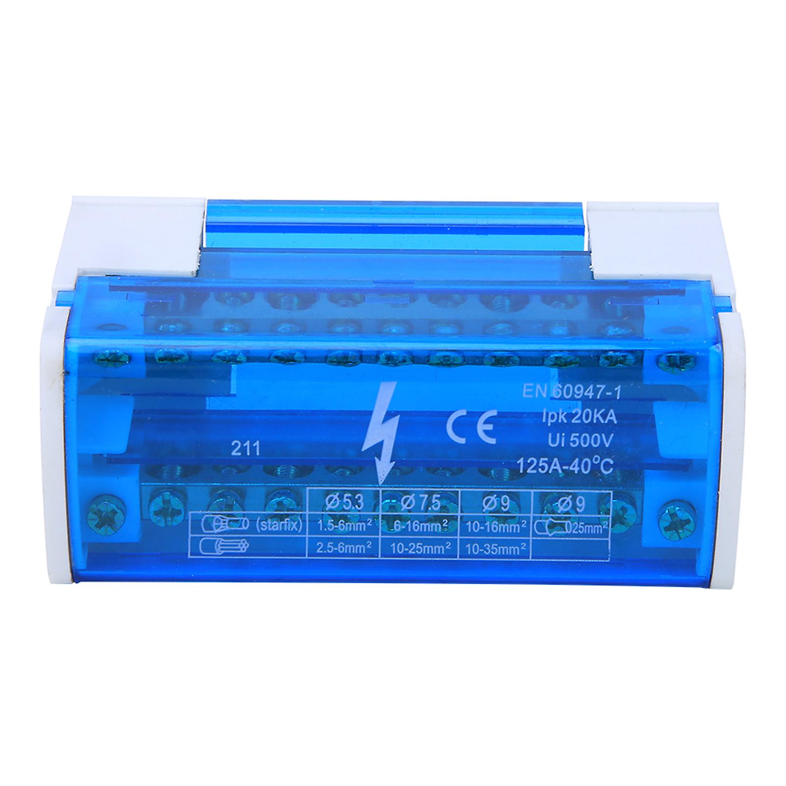 Coffret de distribution pour rail DIN monophasé à 2 niveaux avec couvercle anti-poussière transparent 211