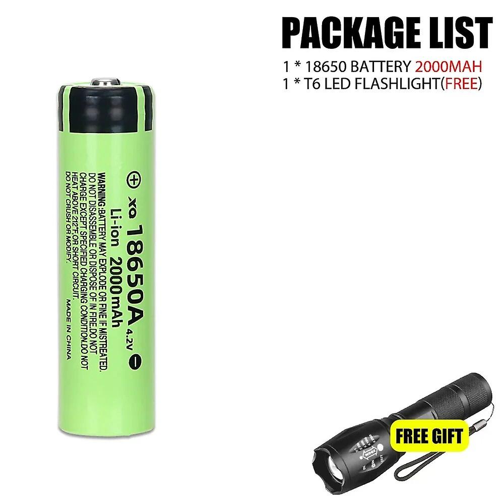 4.2v 18650 بطارية 2000mah بطاريات الطاقة القابلة للشحن 3c تفريغ 18650 بطارية ليثيوم خلية عالية الدقة مع مصباح يدوي T6 LED