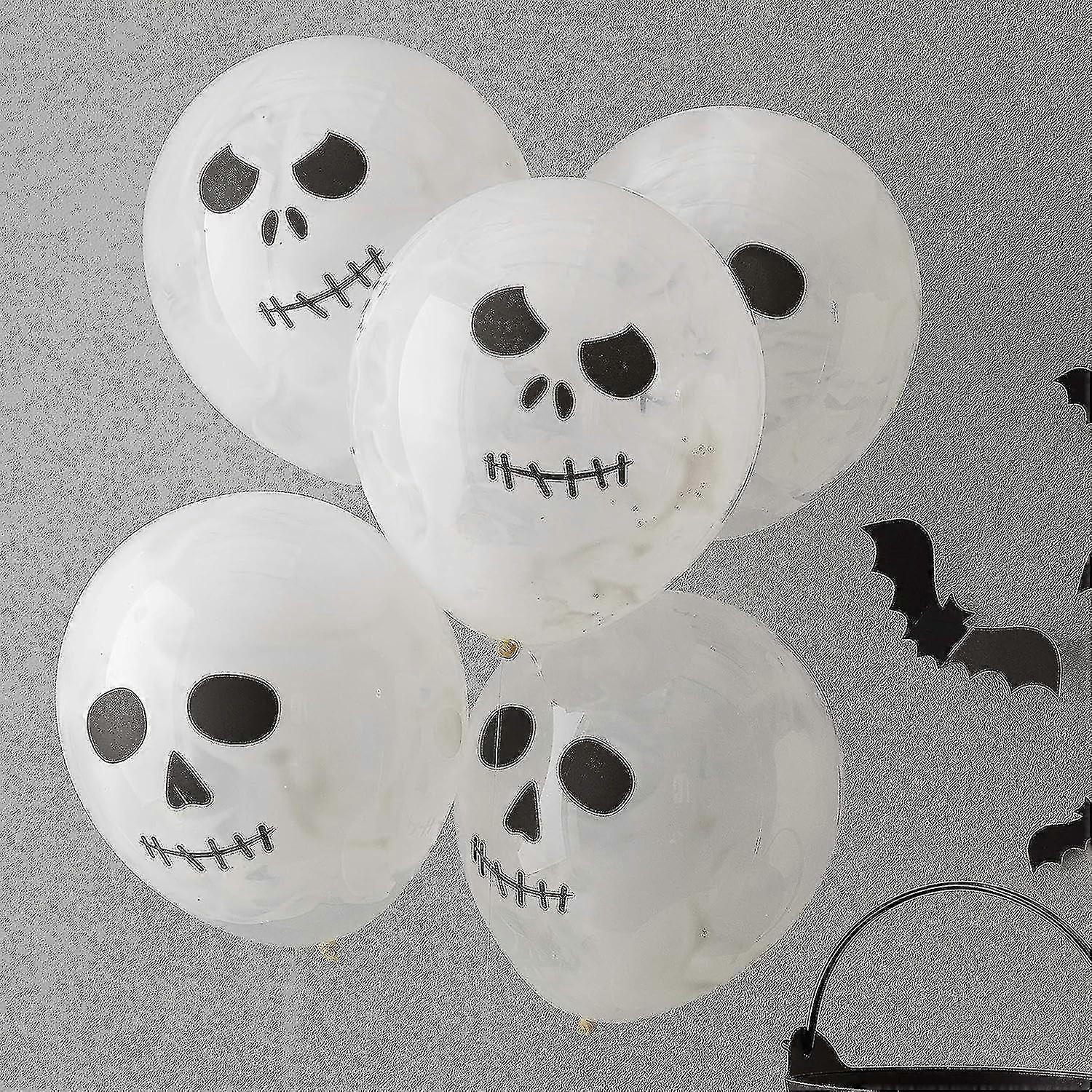 Halloween Skeleton Print Balloons - 5 Pack