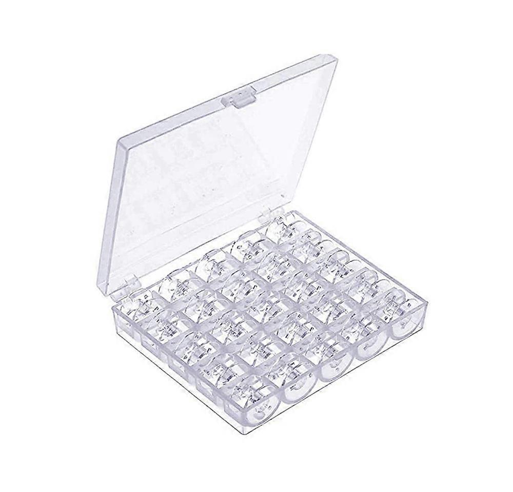25-piece bobbin set transparent plastic box is suitable for tailors to store threads of different colors