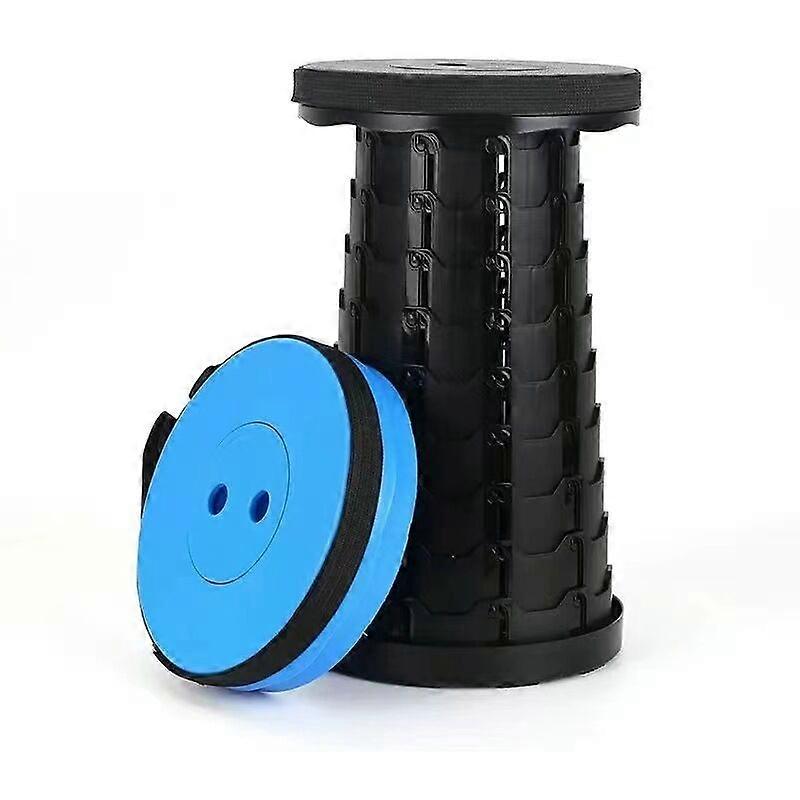 Portable Folding Stool, Maximum Load 180 kg, Telescopic Stool 7 45 cm Height Adjustable 9 Gears (Camping Stool Blue)