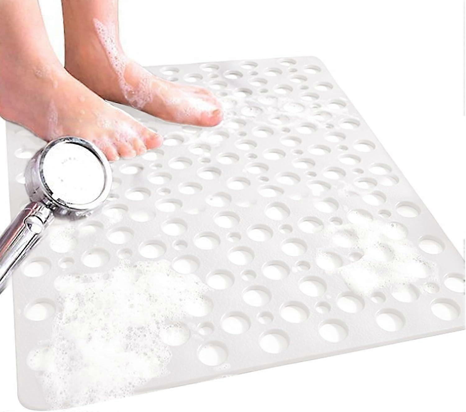 Non-Slip Shower Mat, 53x53cm Square Bath Mat, Machine Washable Non-Slip Bath Mat with Suction Cup,