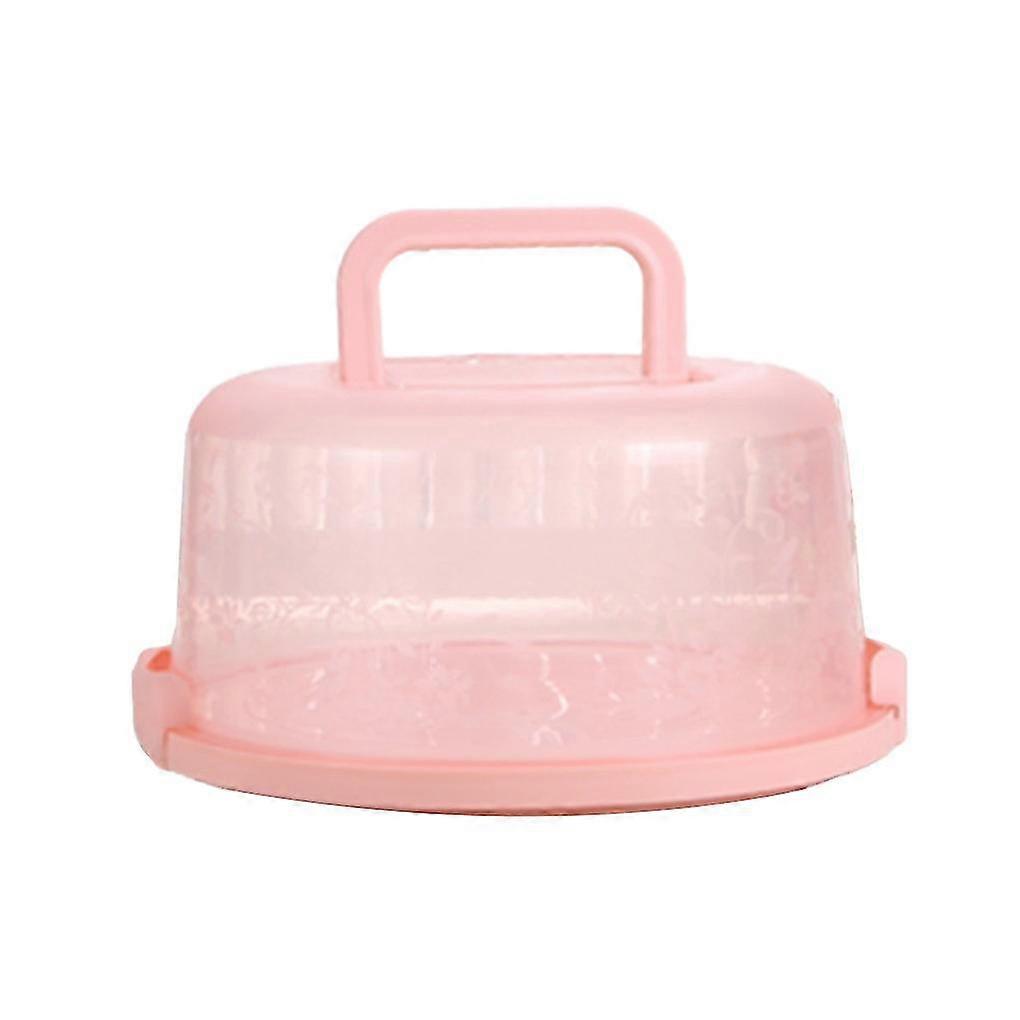 Plastic Round Cake Box Carrier Handle Pastry Storage Holder Dessert Container