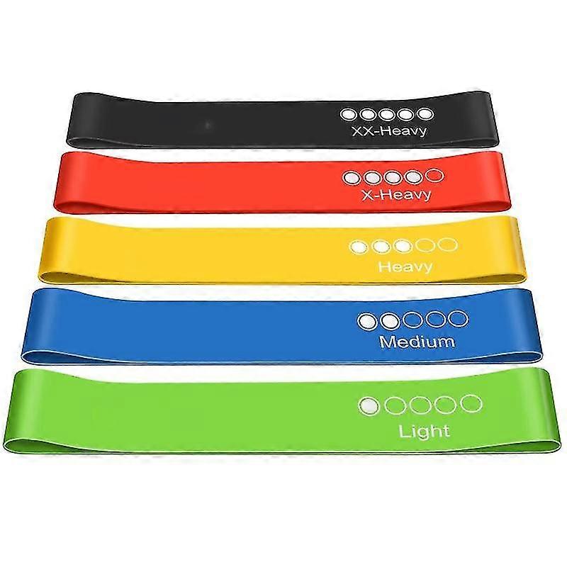 Jianghuo Resistance Bands,5Pcs Skin-Friendly Resistance Fitness Exercise Loop Bands With 5 Different Resistance Levels,Carrying Case Included,For Gym,