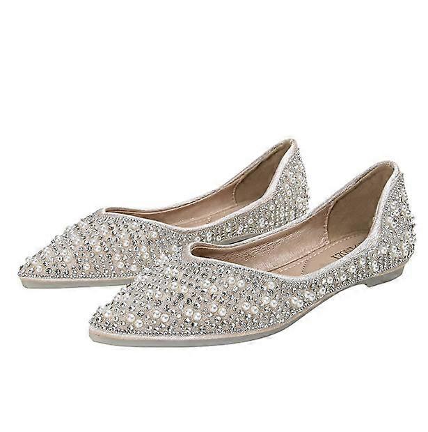 Rhinestone Pointed Flats for Women,Summer Lightweight Soft Sole Shoes