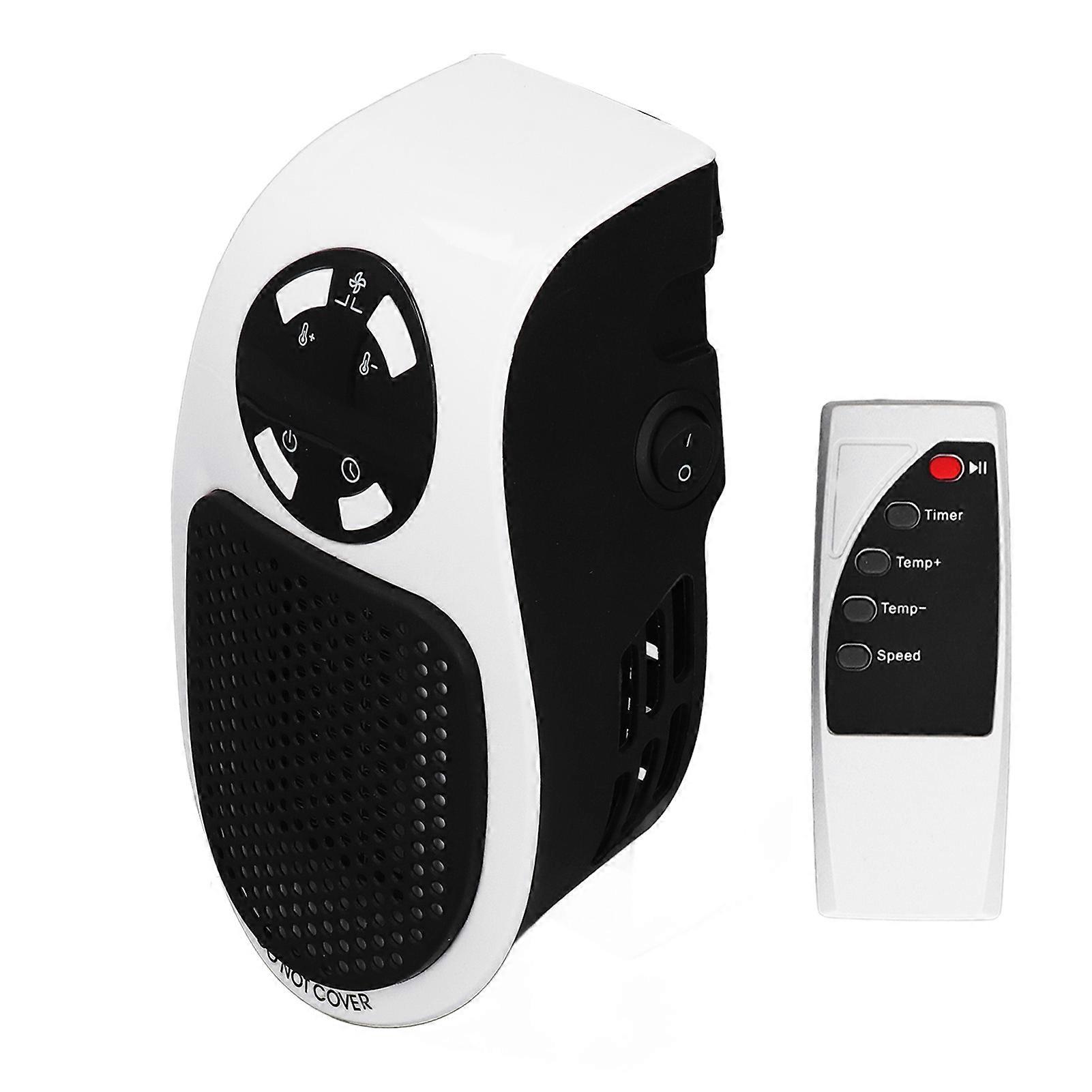 2Pcs 500W Portable White Electric Space Heater with Timer EU Plug