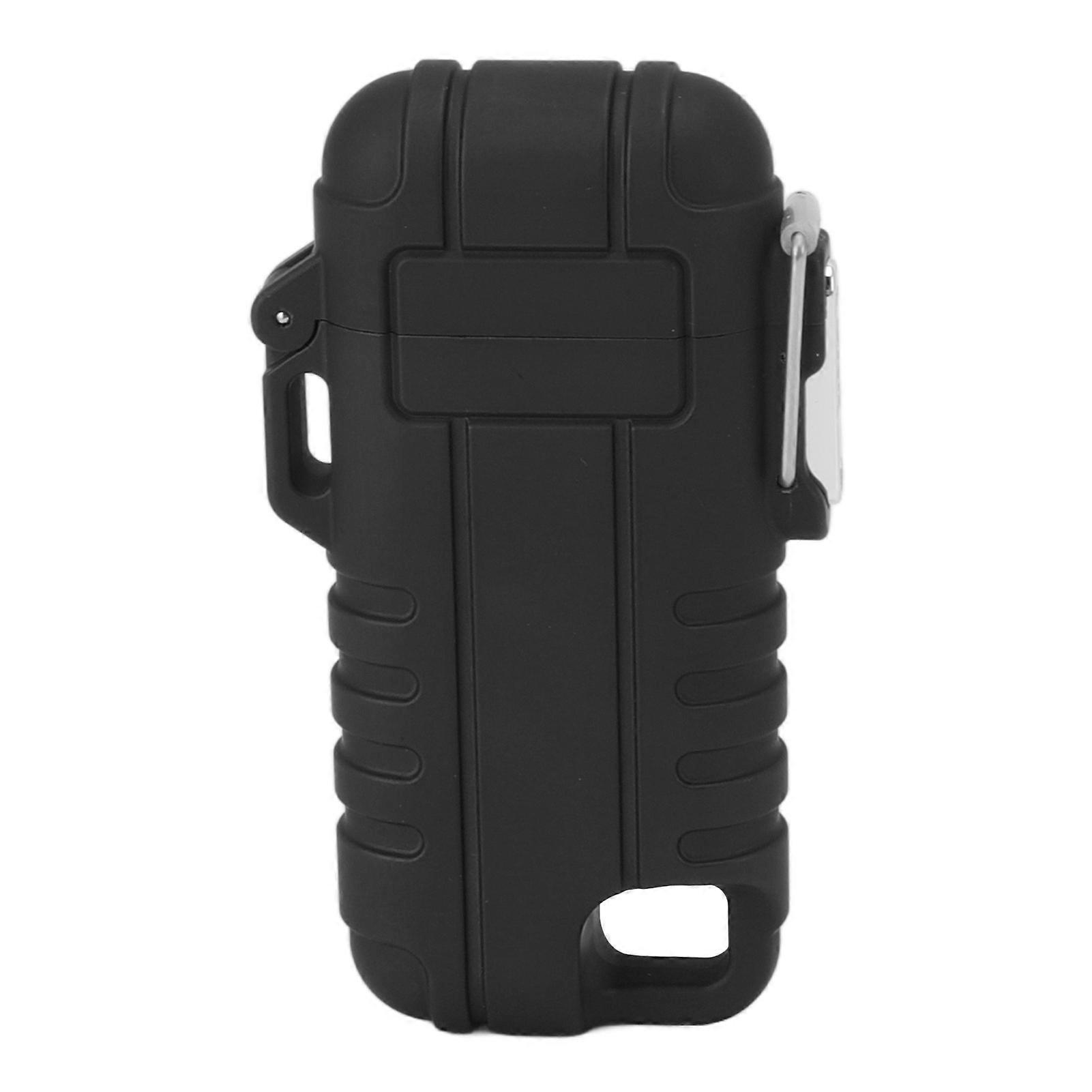USB Rechargeable Windproof Dual Arc Lighter 220mAh Black