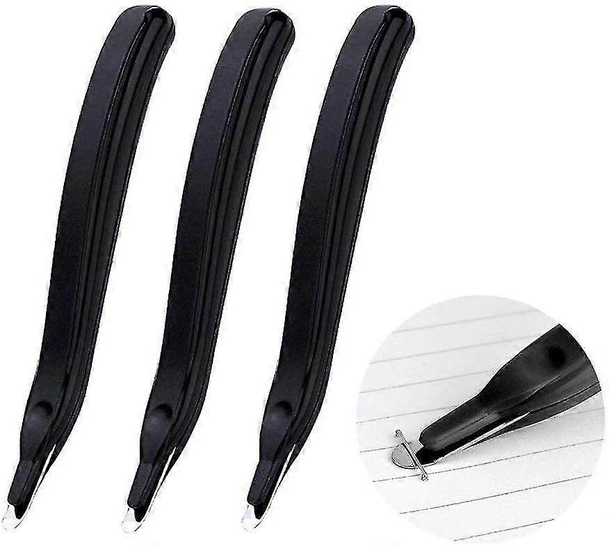 3 PCS Professional Magnetic Staple Remover Puller Rubberized Staple Removal Tool(Black)