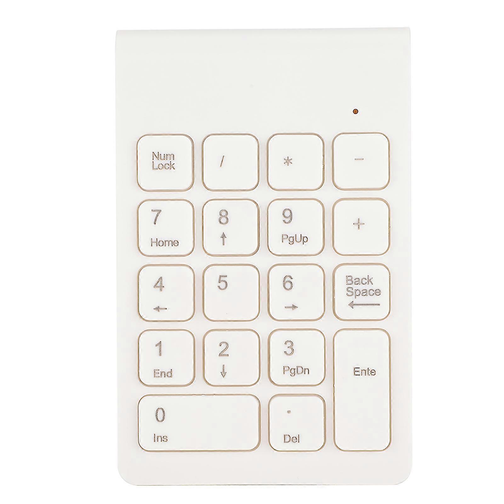 Mini Keyboard Wireless Numeric Keypad 2.4G USB Ergonomic Lightweight PC Computer AccessoryWhite-YM