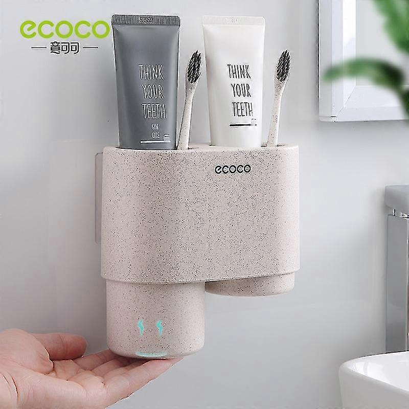 معجون أسنان الكوب المغناطيسي حامل فرشاة الأسنان حامل أكواب مزدوجة ملحقات الحمام غير المسامية