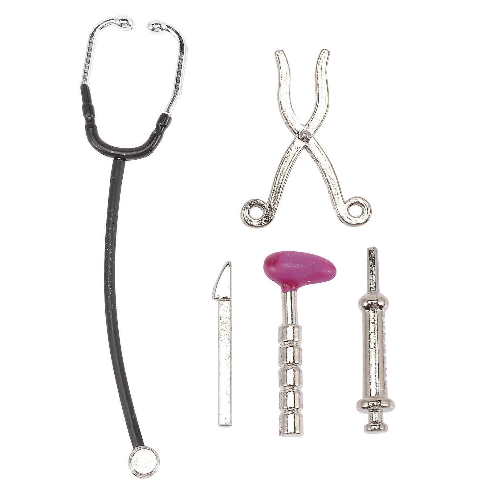 1 Set Miniature Doctor Tools Mini Stethoscope Model Doll House Accessory