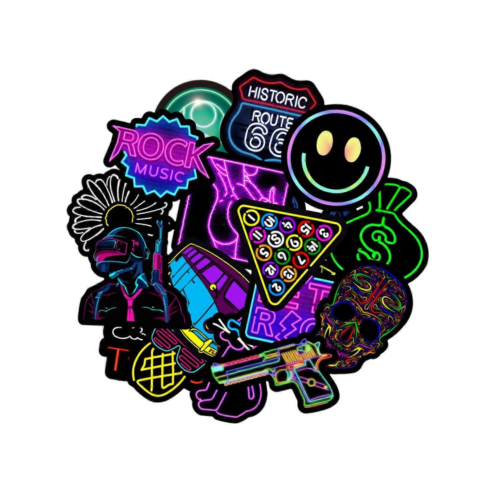 200 Parça Neon Grafiti Çıkartmalar DIY Kaykay Kartpostallar Bisiklet için Crafting