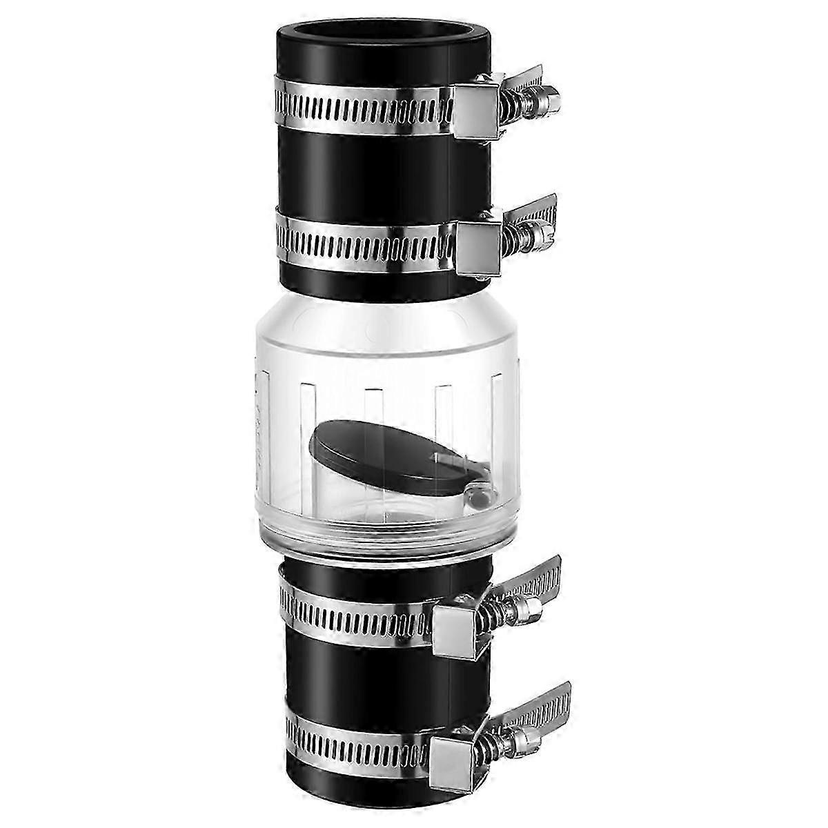 1-1/2inch CV-150 Sump Pump Check Valve, Spring Loaded Flapper compatible with Backflow Prevention, Silent Check Valve with Clamps