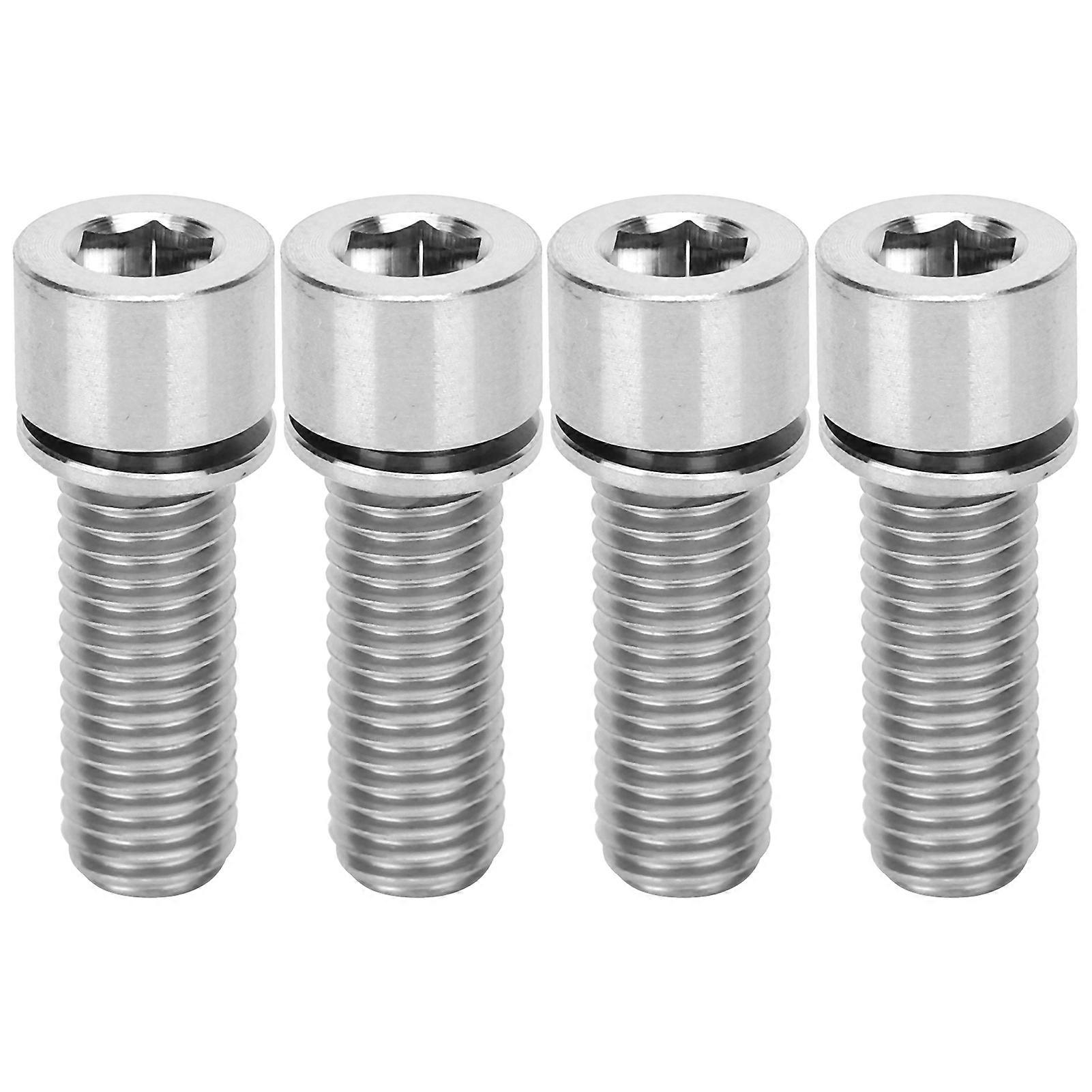 4Pcs ποδήλατο τιμόνι στέλεχος μπουλόνια βίδα ποδήλατο τιτανίου κράμα στέλεχος εσωτερικό δεκαεξαδικό βίδες M7x20mmTitanium χρώμα