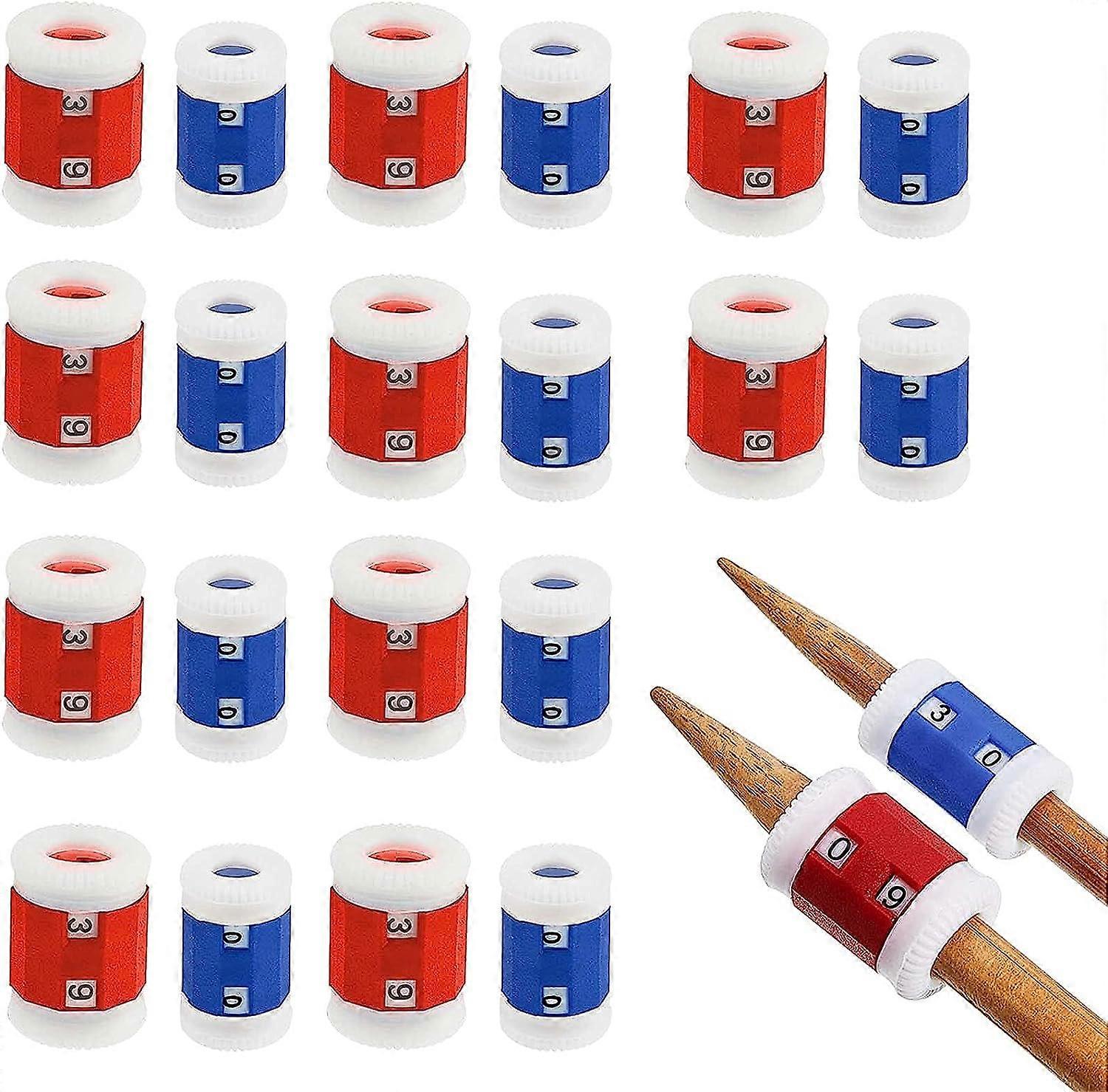 Pack of 20 Row Counter Knitting Ring 2-in-1 Stitch Markers Crocheting Craft Auxiliary Tools