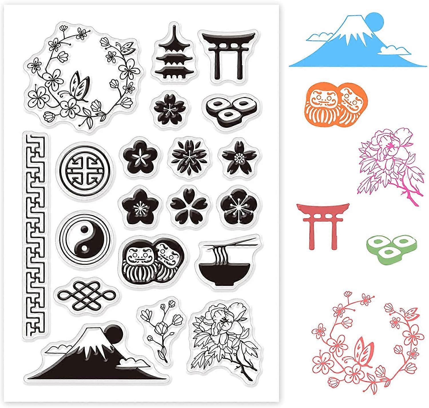 Oriental Theme Clear Stamps Transparent Silicone Stamp Seal for Card Making Decoration and DIY Scrapbooking