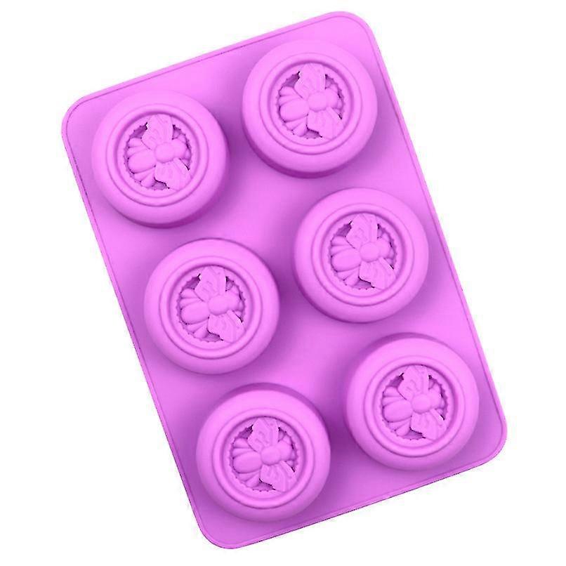 Kitchen Handmade Round Bee Silicone Cake Mold2pcspurple
