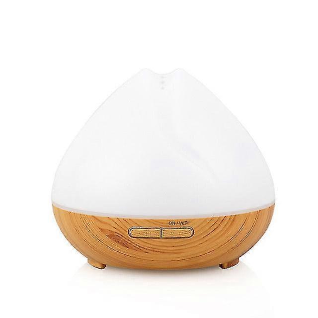 Voice control 400ml essential oil diffuser ultrasonic air humidifier with wood grain 7 color changing led lights for office home
