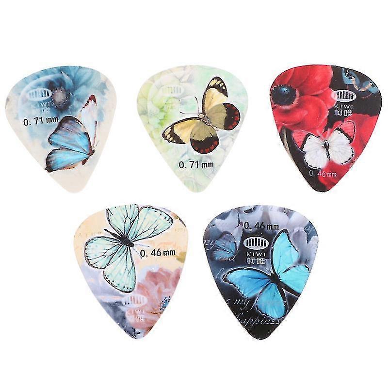 5pcs Stylish Printed Guitar Picks Practical Ukulele Guitar Accessories