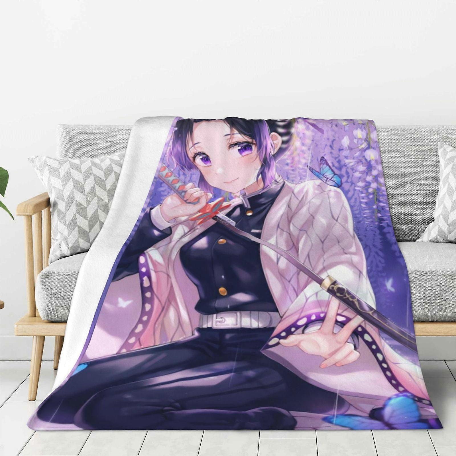 v735 Demon Slayer Flannel Blanket 3D Printing Anime Throw Blanket Unisex Super Soft Plush Blanket For Bedding Sofa 40X30"" hy735
