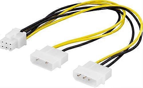 DELTACO Adapter Cable 2x4-pin to 6-pin PCI-Express, 25 cm