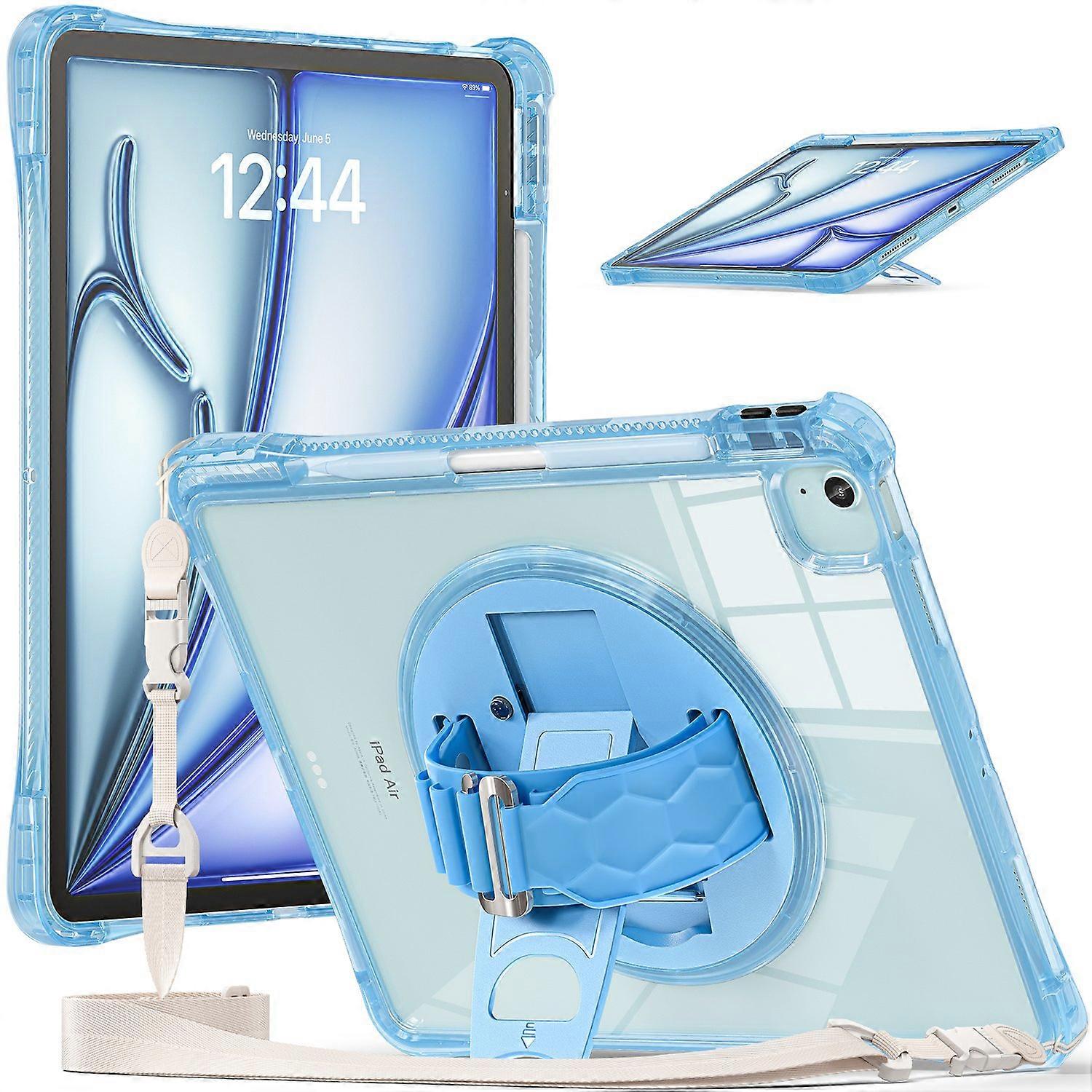 For iPad Air 13 (2024) / iPad Pro 12.9 (2022) / (2021) / (2020) / (2018) Kickstand Case PC+TPU+Acryl