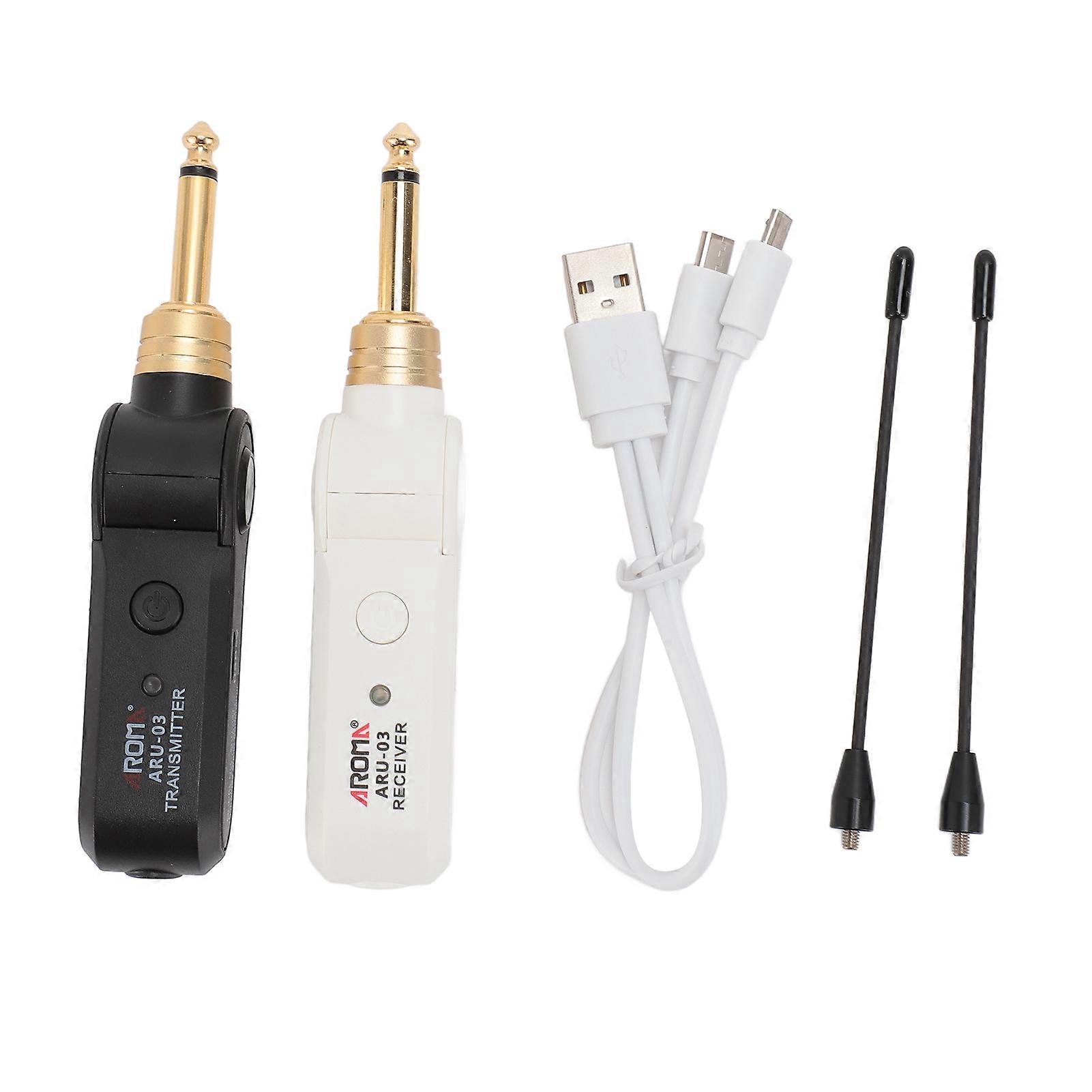 Wireless Guitar Sound Transmission System 5 Channels 6.35mm Rechargeable Wireless Guitar Transmitter Receiver for Electric Guitar Bass