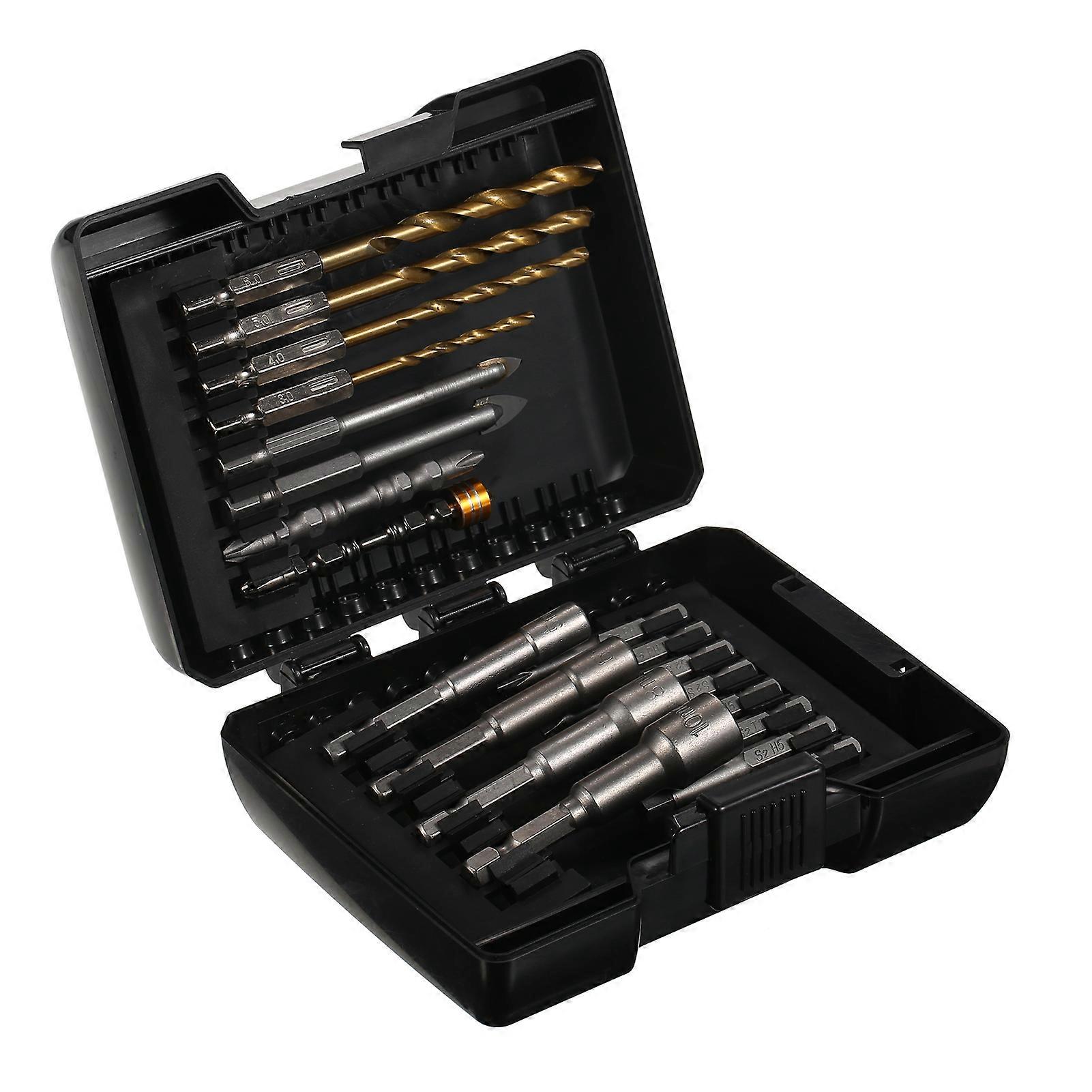 20PCS Drill Bit Set Screwdriver Bit Set Impact Driver Bit Set for Wood, Metal, Steel and Security Screwdriver Bits for Power Tool with Case