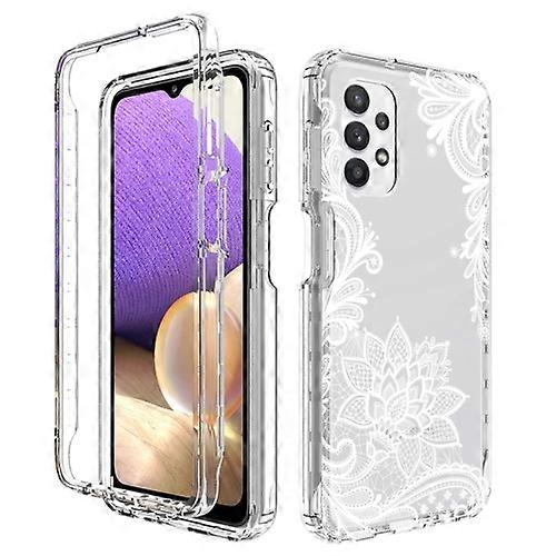 For Samsung Galaxy A32 PC+TPU Transparent Painted Phone Case