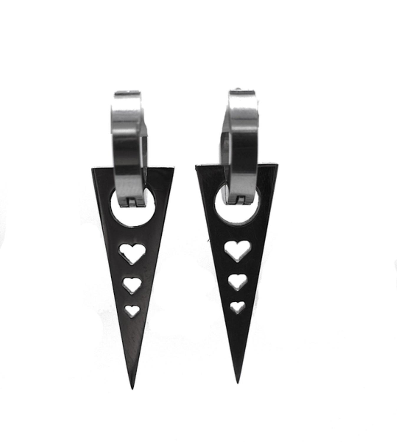 Ring earrings heart silver