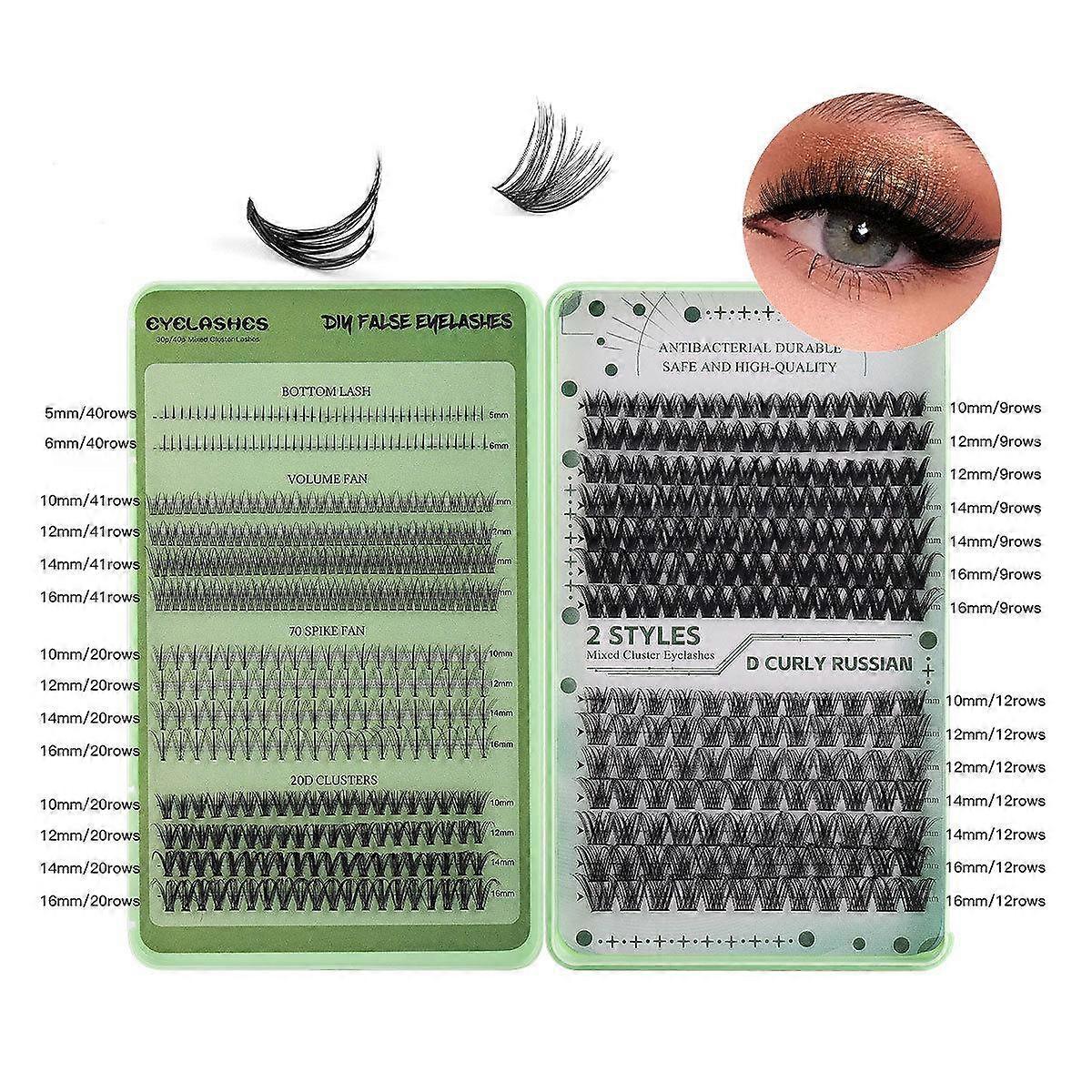 Hot DIY Single Eyelash Extension Natural Thick D Curl Split Segment Lash Eyels