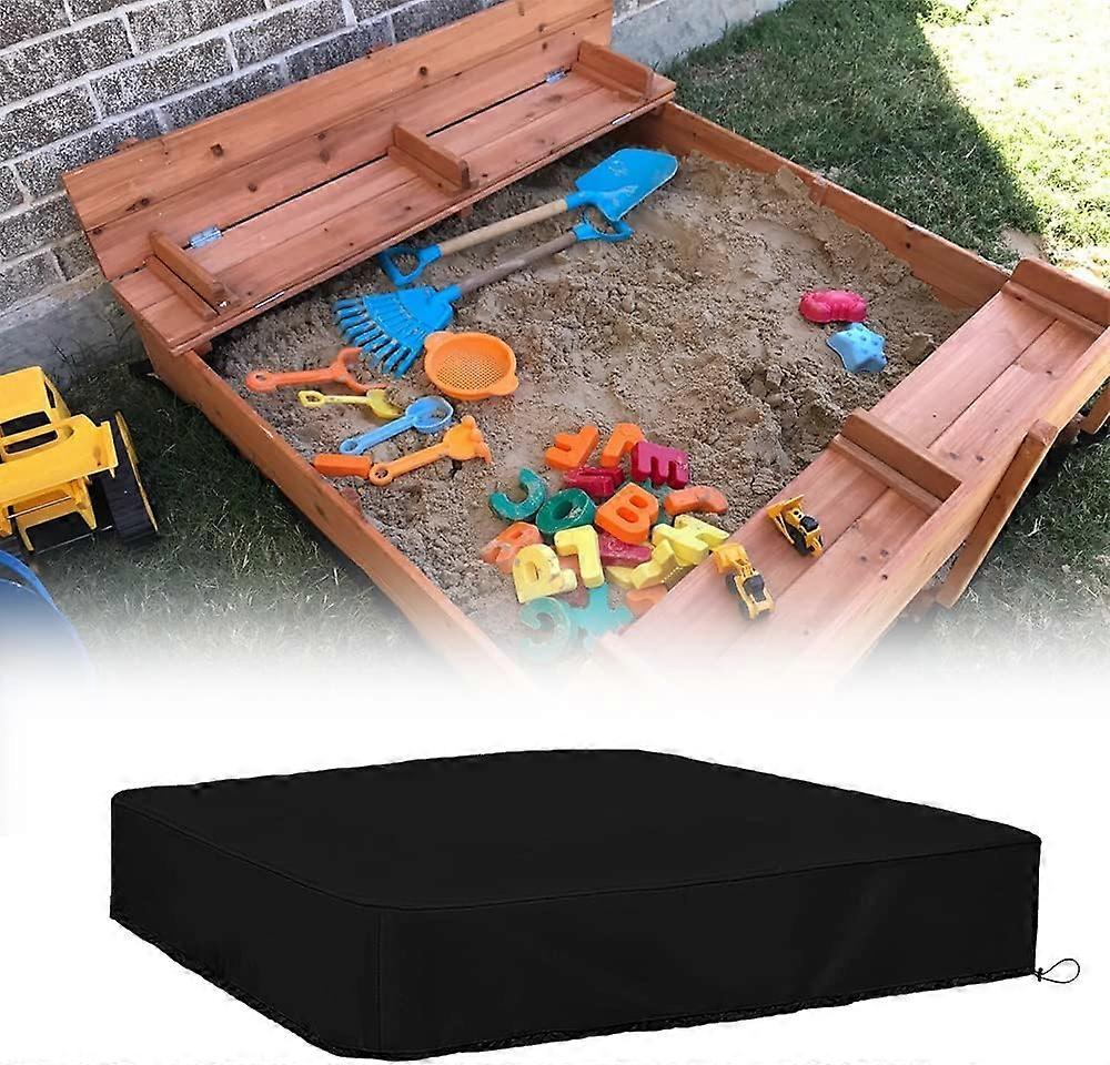 Square Sandbox Cover for Kids Large Wooden Sandbox Waterproof Dustproof Sandpit Pool Cover with Drawstring ZD OI