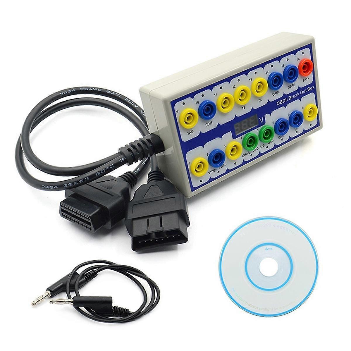 Auto Car OBD2 Break Out Box OBD2 Breakout Box OBD OBDII Protocol Detector Diagnostic Connector Dete
