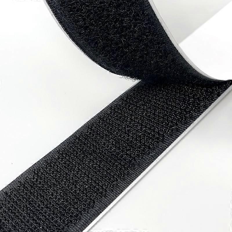 10 Rolls of Hook and Loop Tape 1M Roll Self Adhesive Strip Strong Double Sided Sticky Back Fastening Tape Black Heavy Duty Strips for Reusable Indoor 