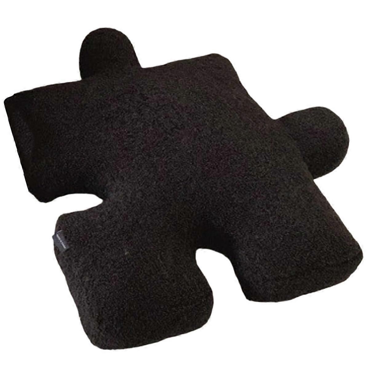 Plush Puzzle Pillow Irregular Shape Pillow Fun Puzzle Pillow Suitable for Sofa and Bed Black