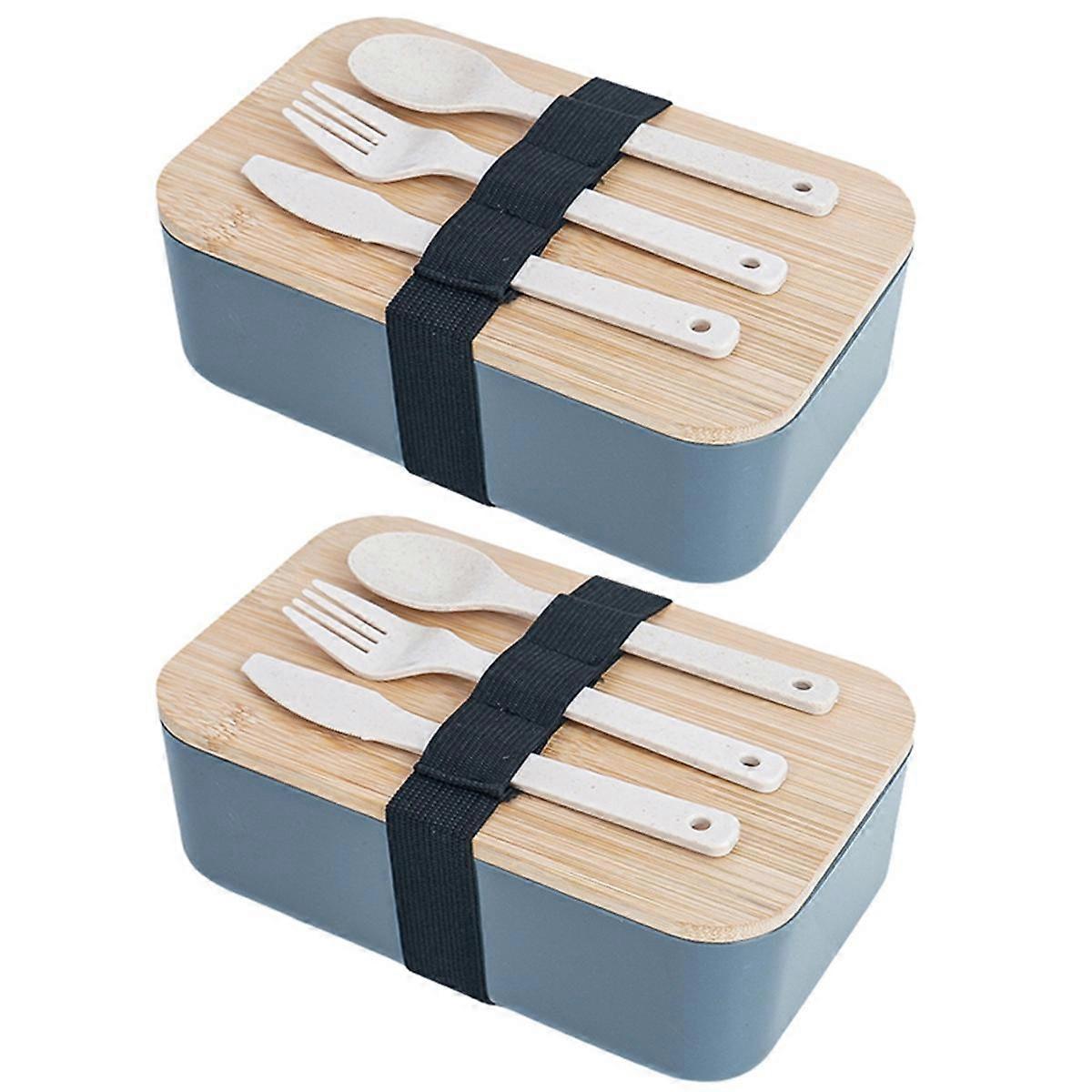 Portable Lunch Box Bamboo Wooden Lid Lunch Insulation Box Office Worker Japanese Sushi Lunch Box Gr