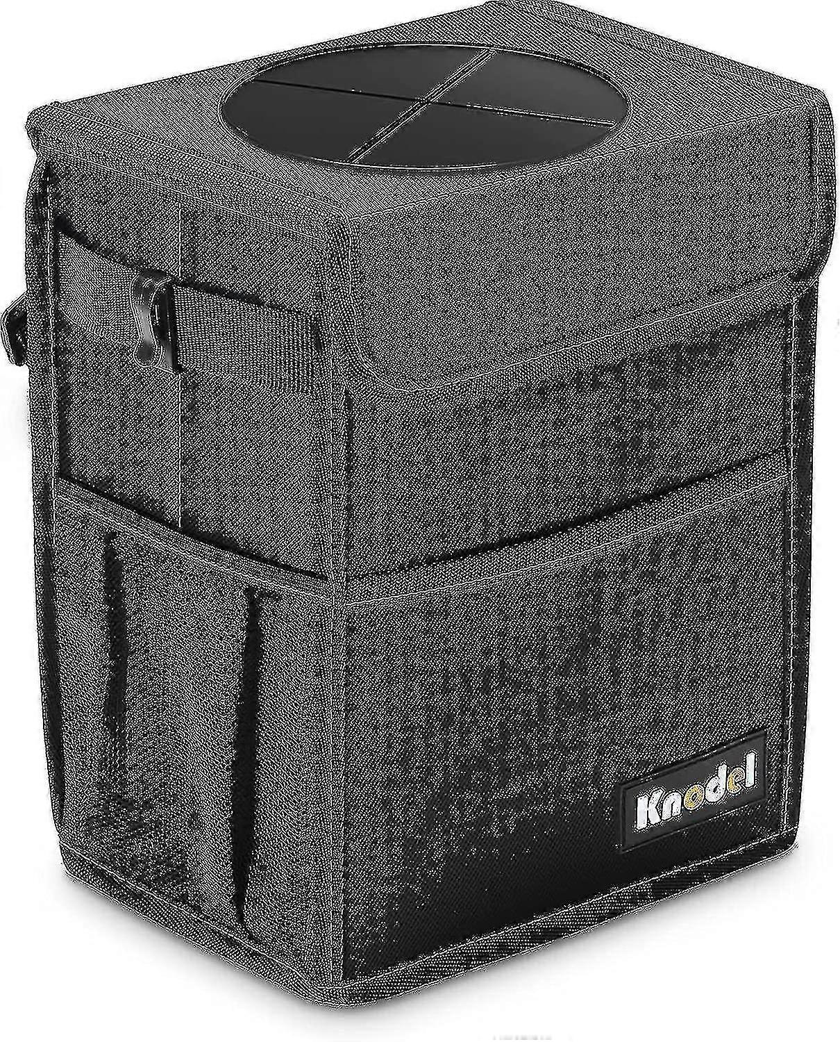 Car Trash Can, Waterproof Car Garbage Can, Car Trash Bag With Lid, Leak-proof Car Trash Bin, Car Trash Hanging (medium, Black)