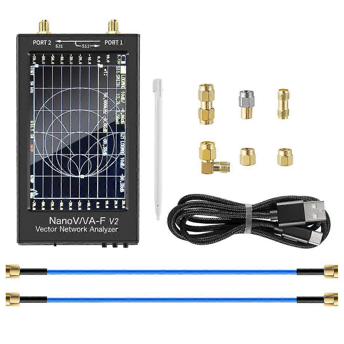 -F V2 Vector Network Analyzer 50KHZ-3GHz Antenne Analyzer HF VHF UHF VNA 4,3 inch met 5000mAh