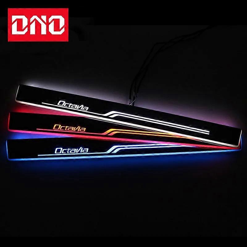 Car Door Sill Scuff Plate Pedal Ligths For Skoda Octavia A5 A7 2008-2017 Threshold Led Bar Pathway Dynamic Welcome Lamp
