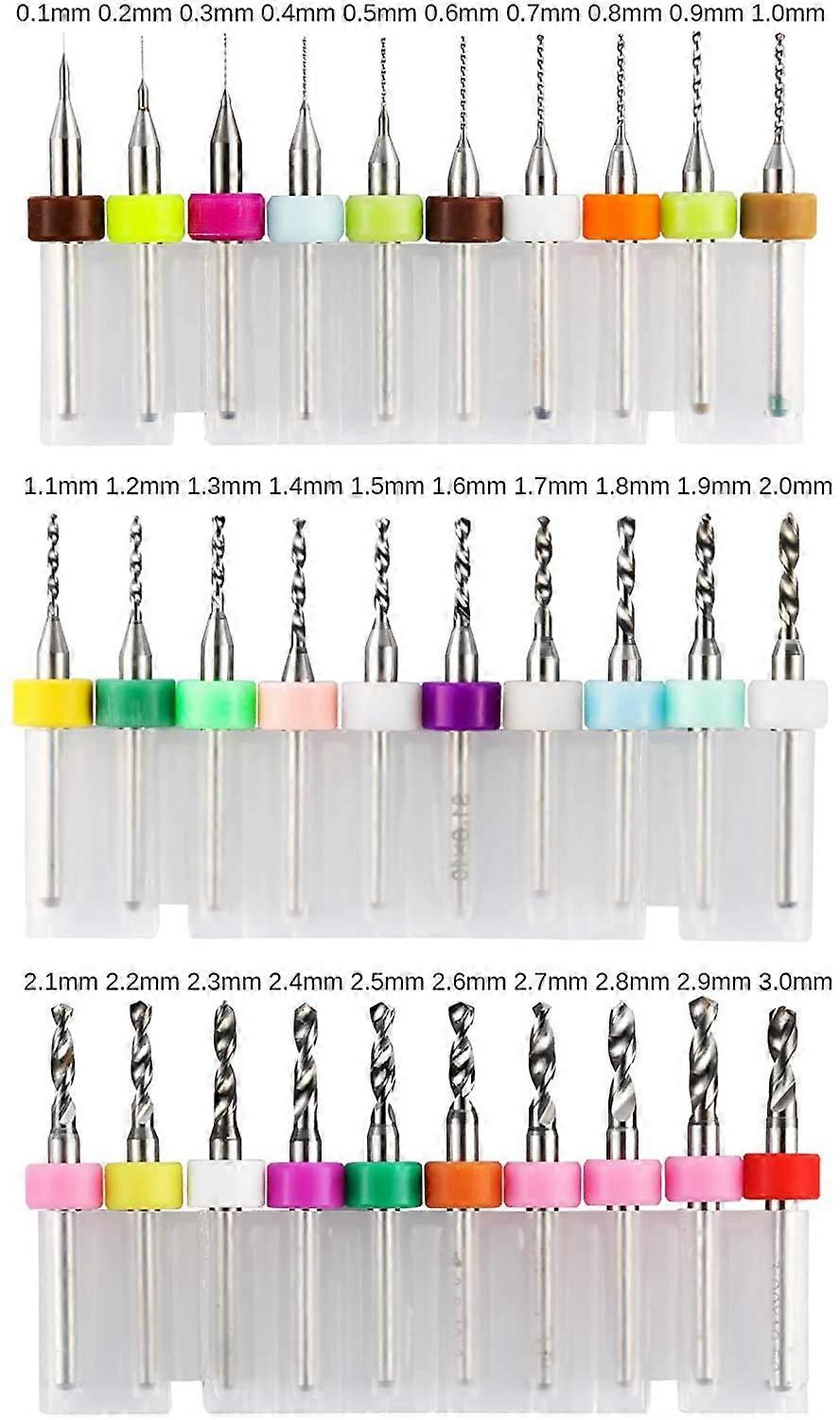 Spline Router Bit 30pcs PCB Drill Bit Set, 0.1mm-3.0mm, 1/8