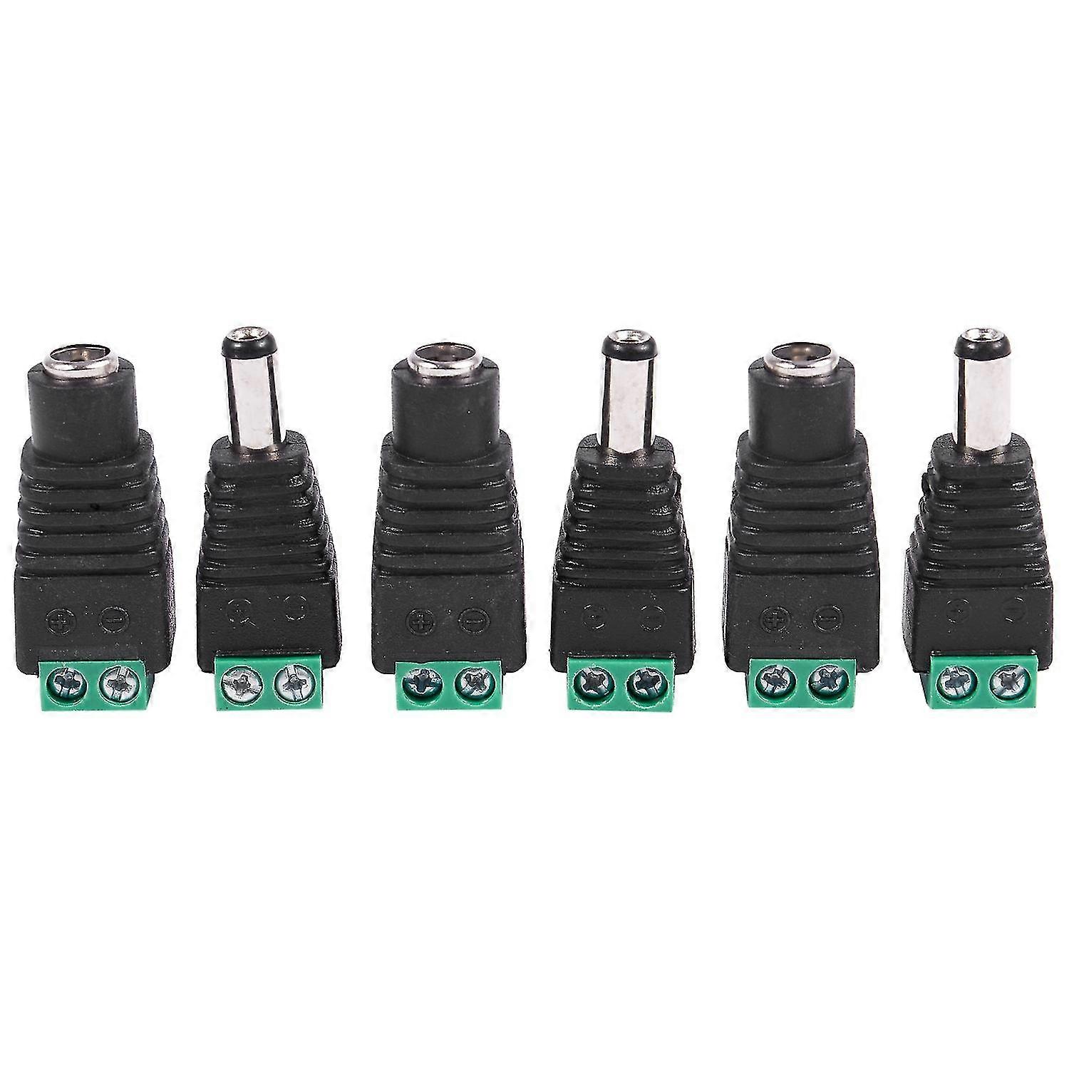 6 ks 5,5 x 2,1 mm samice + samec CCTV DC napájecí konektor adaptér Repar Part