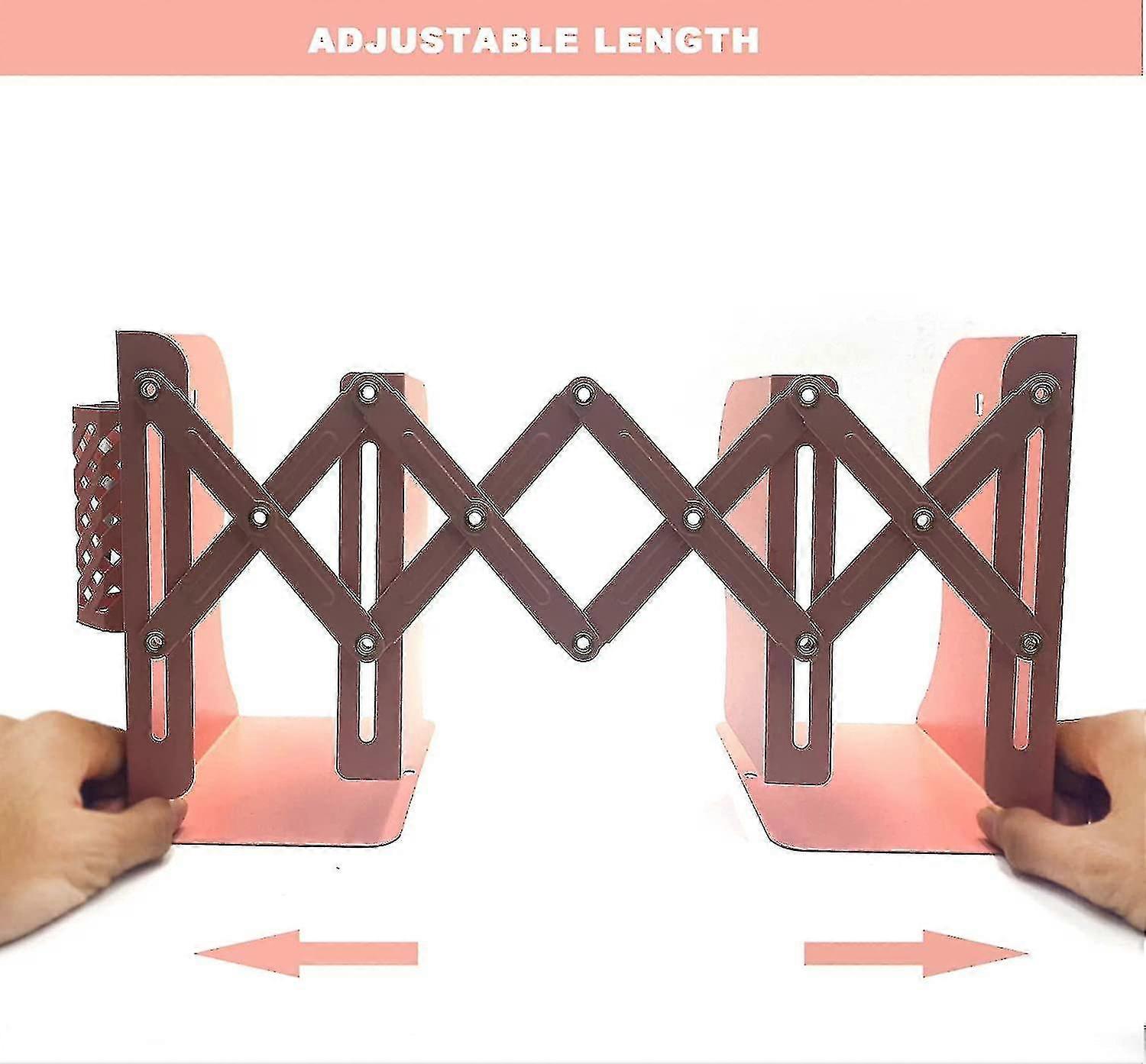 Adjustable Book Ends, Bookends Book Holders For Shelves, Desk Magazine File Organizer Holder For Office, Books, Papers, Extends Up To 19 Inches.scratc